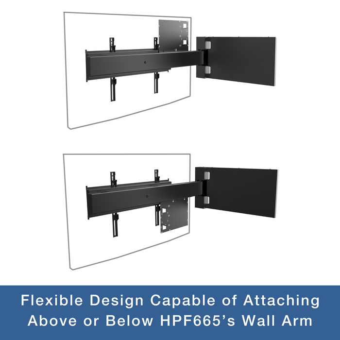 Flexible Design Capable of Attaching Above or Below HPF665's Wall Arm
