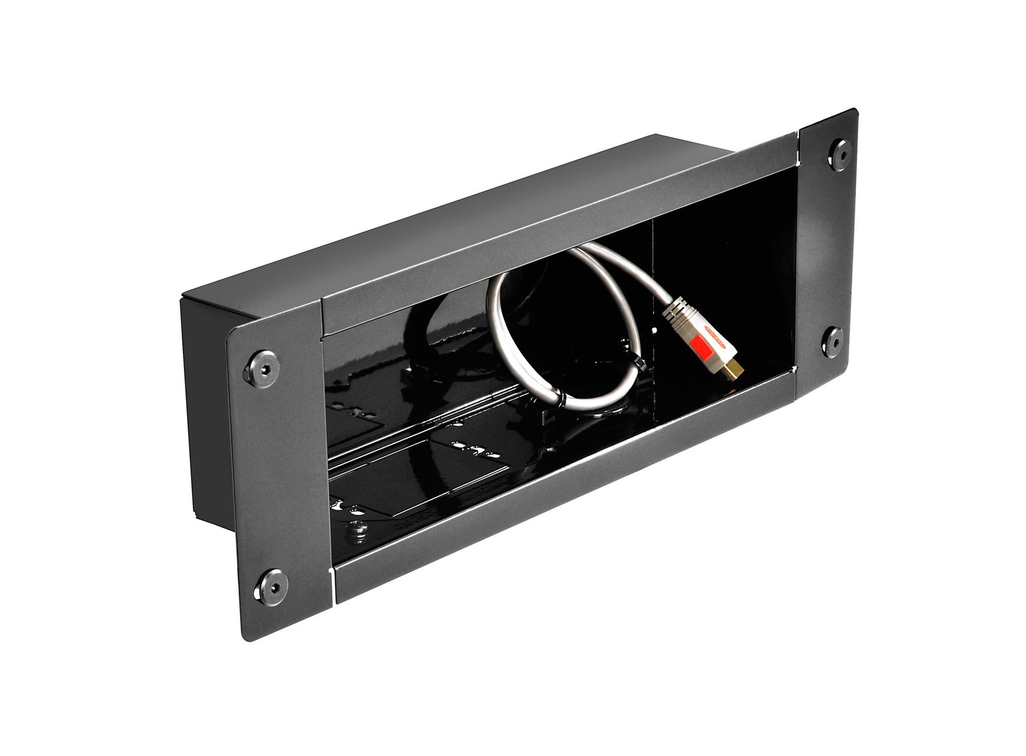 Recessed Cable Management and Power Storage Accessory Box