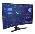1x2 Freestanding Desktop Stand 24' to 49' with Ultra-Wide Curved Monitors